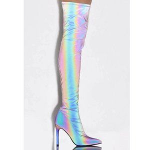 Poster Grl Reflective Thigh High Boots